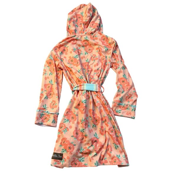 Matilda Jane Summer Showers Girls Floral Hooded Robe L 12-14 Peach - Picture 3 of 3